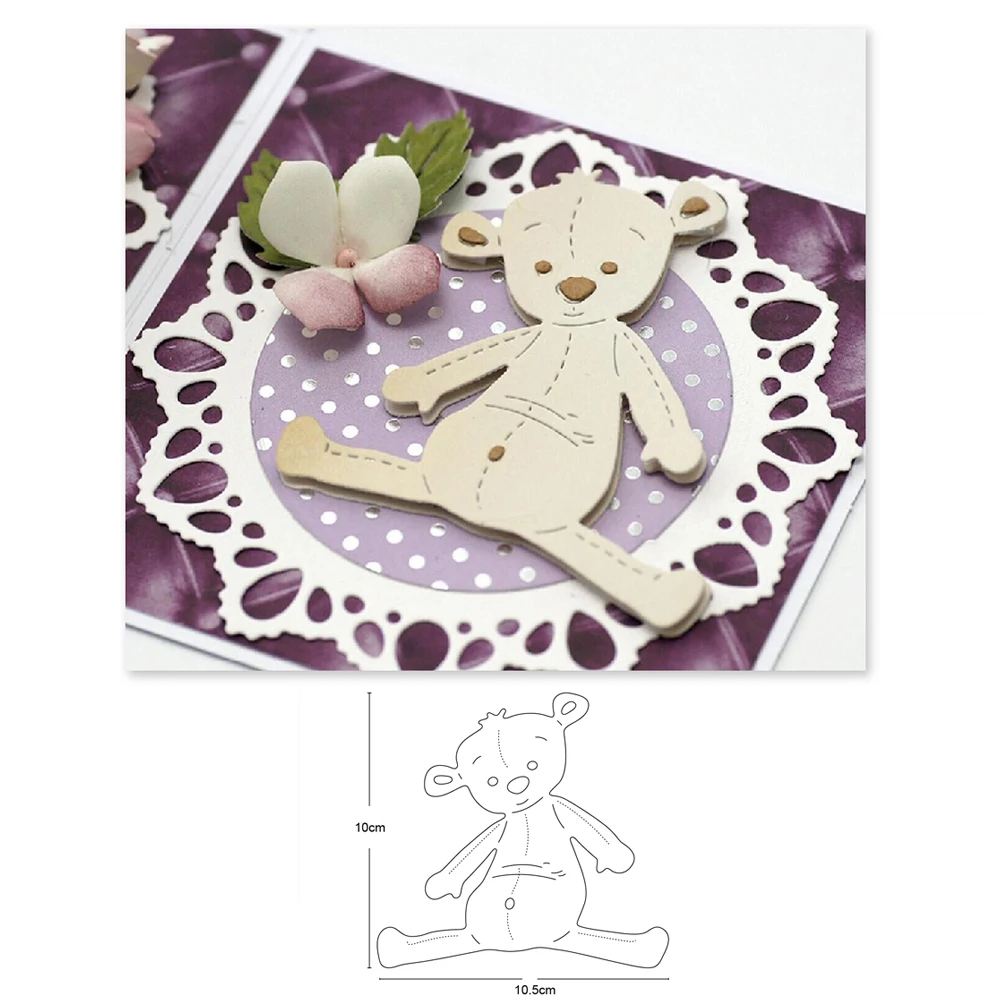 

Lovely Bear Metal Die Cut Stencils for DIY Scrapbooking Album Decor Embossing Hand-on Paper Cards Craft Cutting Dies