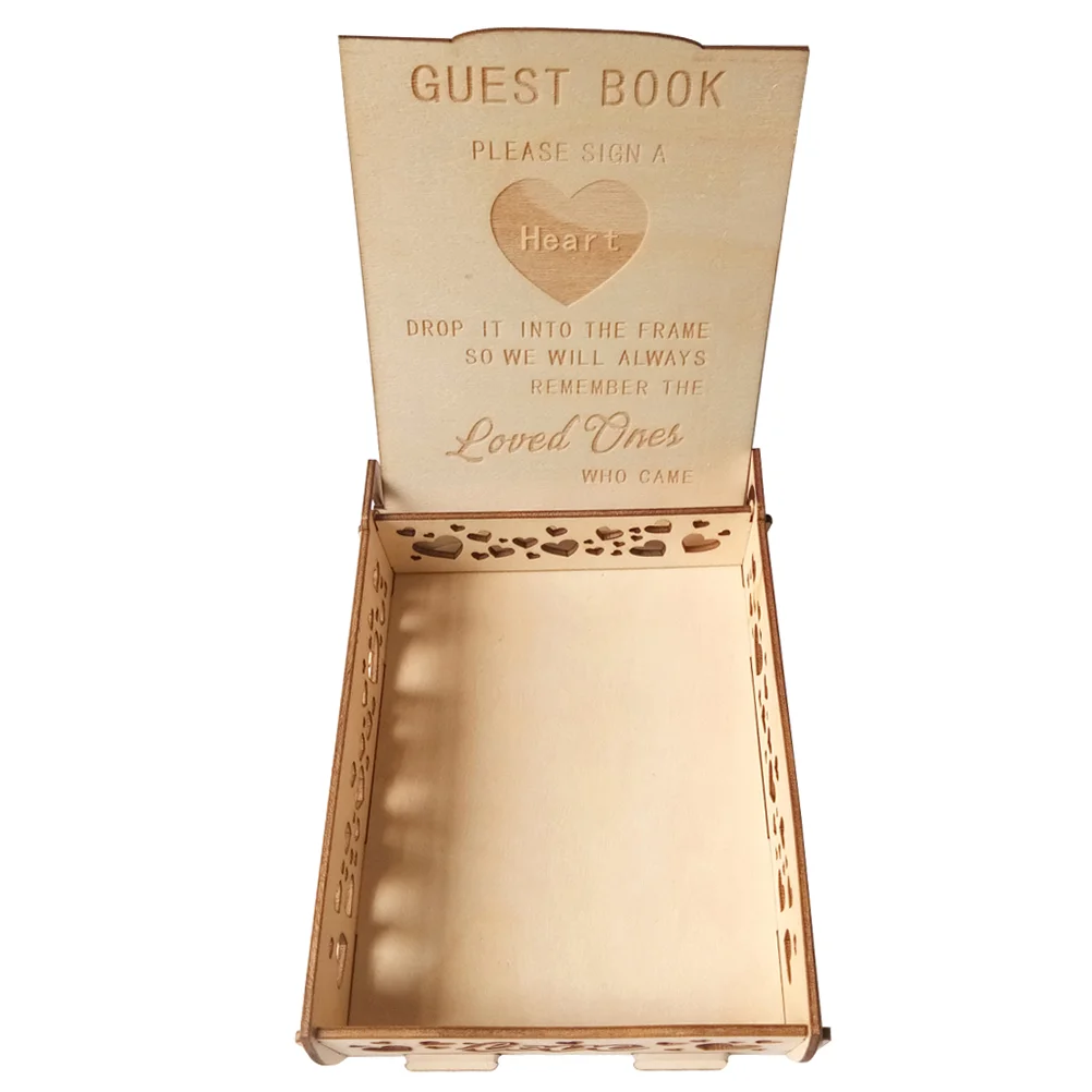 

Wooden Heart Shape Pieces Holder Box Wedding Sign a Heart Drop Box Message Box Love Wedding Gift Guest Book