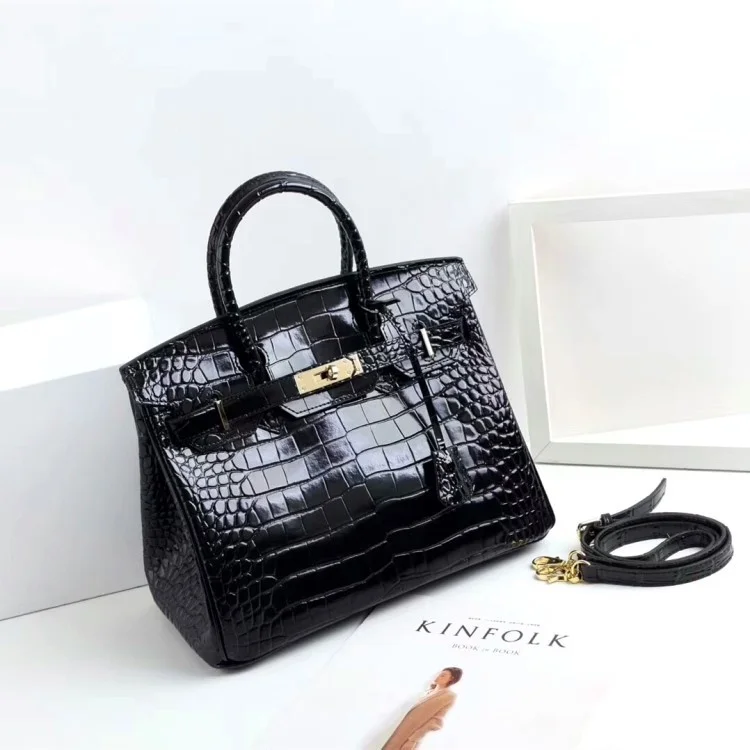

New fashion crocodile leather hand-held one shoulder straddle bag