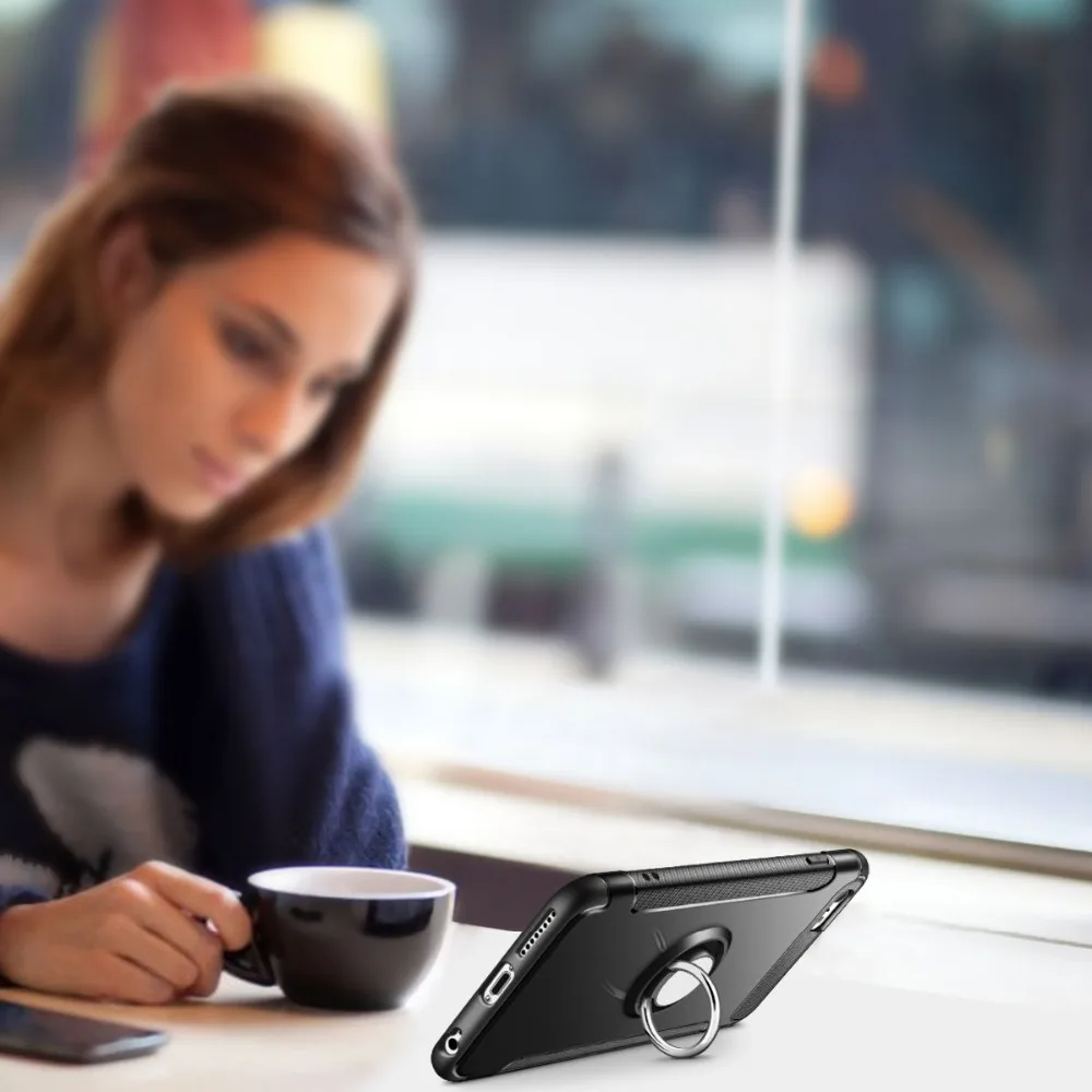 

Case for iPhone 7 8 X XS 6 S 6S Plus Car Holder Magnetic Suction Ring Bracket Shockproof Rugged Armor Phone Cover for iPhone5 5S