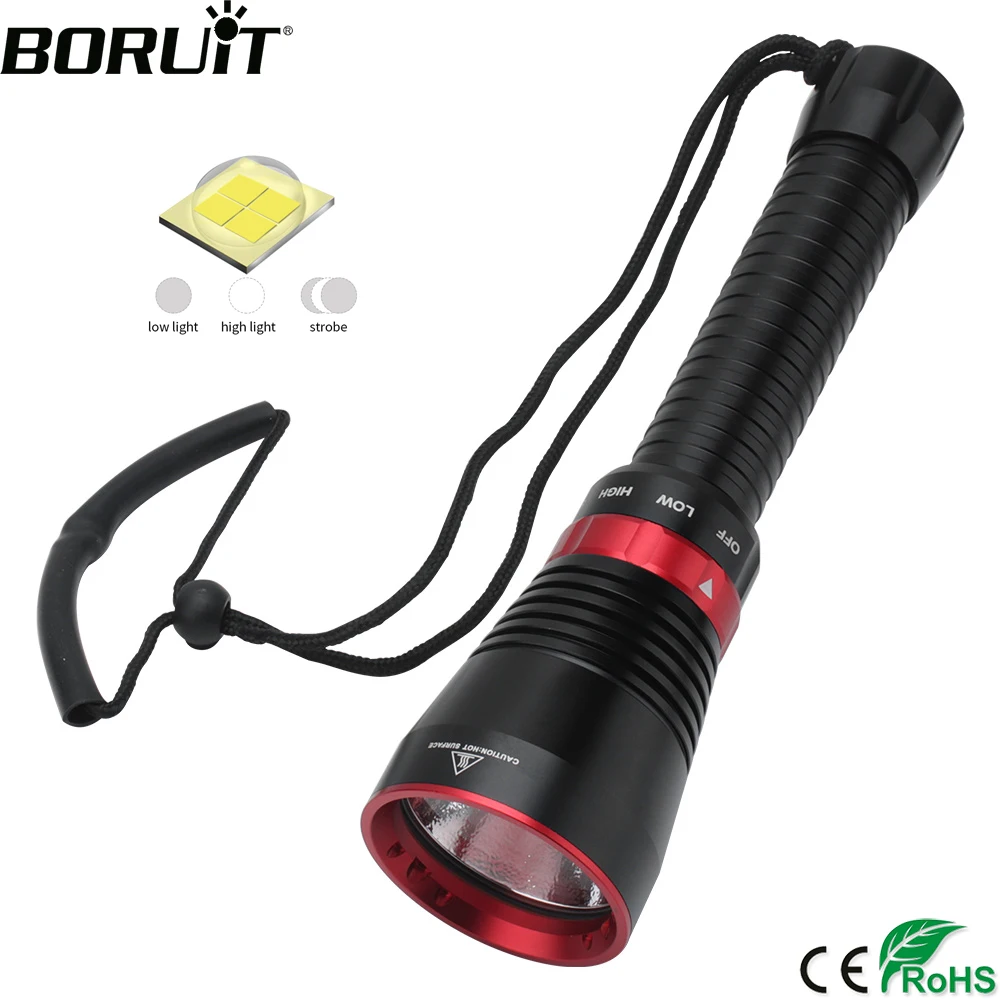 BORUiT оригинальный XHP70 светодиодный фонарик для подводного плавания IPX8