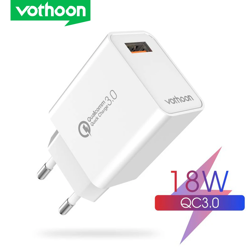 

Vothoon Quick Charge 3.0 QC 18W USB Charger For Samsung S10 Xiaomi Redmi Note 8 Pro QC3.0 Fast Charging USB Wall Phone Charger