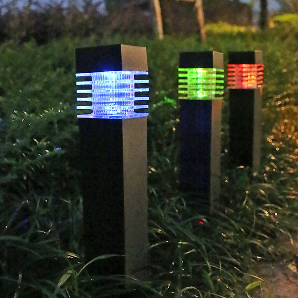 

Квадратный светодиодный светильник на солнечной батарее, 4 шт., уличная лампа для газона, ландшафта, дома, сада, колышка, уличные украшения