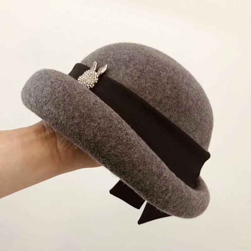 Модная шляпа элегантные женские фетровые шляпы шерстяная фетровая Официальный