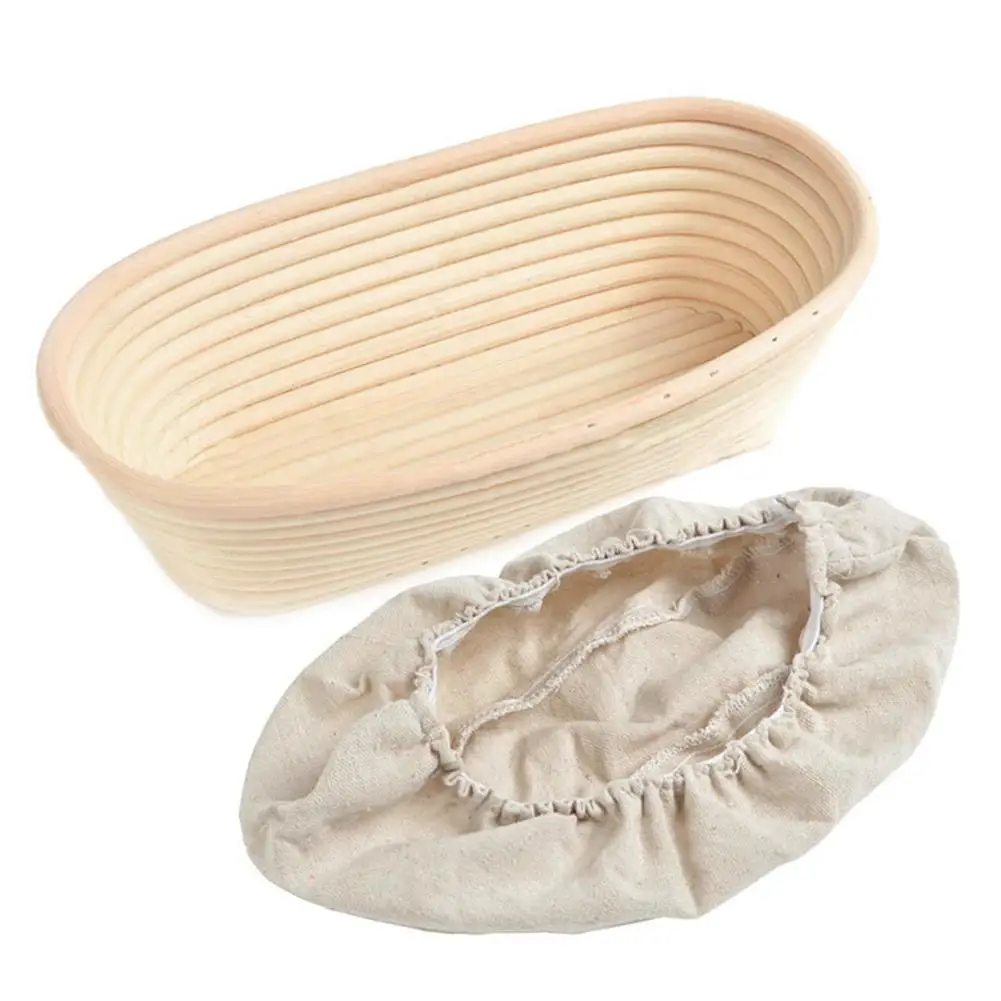 Эллиптическая корзина из ротанга для брожения загородного хлеба багета теста