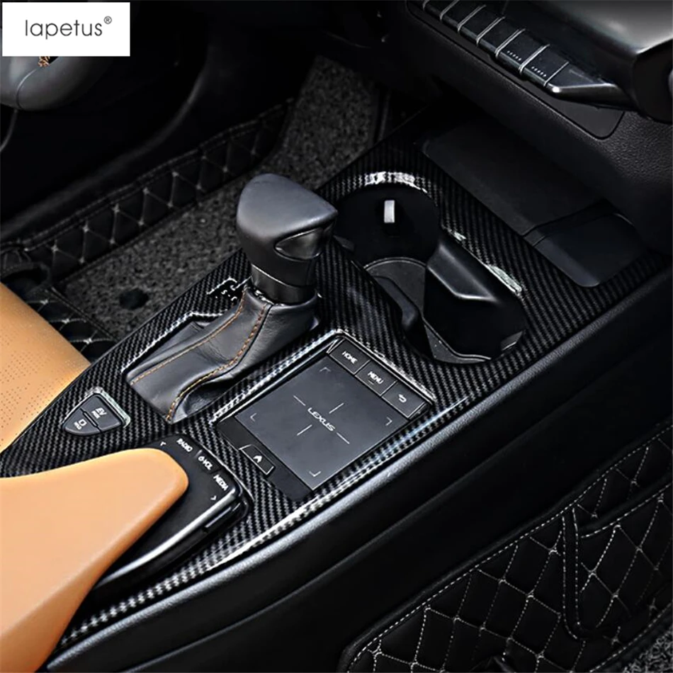 Lapetus аксессуары Подходит для Lexus UX 200 250H ABS коробка переключения передач Панель держатель стакана воды крышка отделка матовый из углеродного волокна вид