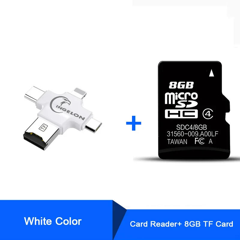 Micro SD ридер Microsd разъем с TF смарт-карты 8 Гб адаптер для iphone ios и Android телефонов OTG карт памяти ридер дропшиппинг - Цвет: W-4in1Reader Plus 8G