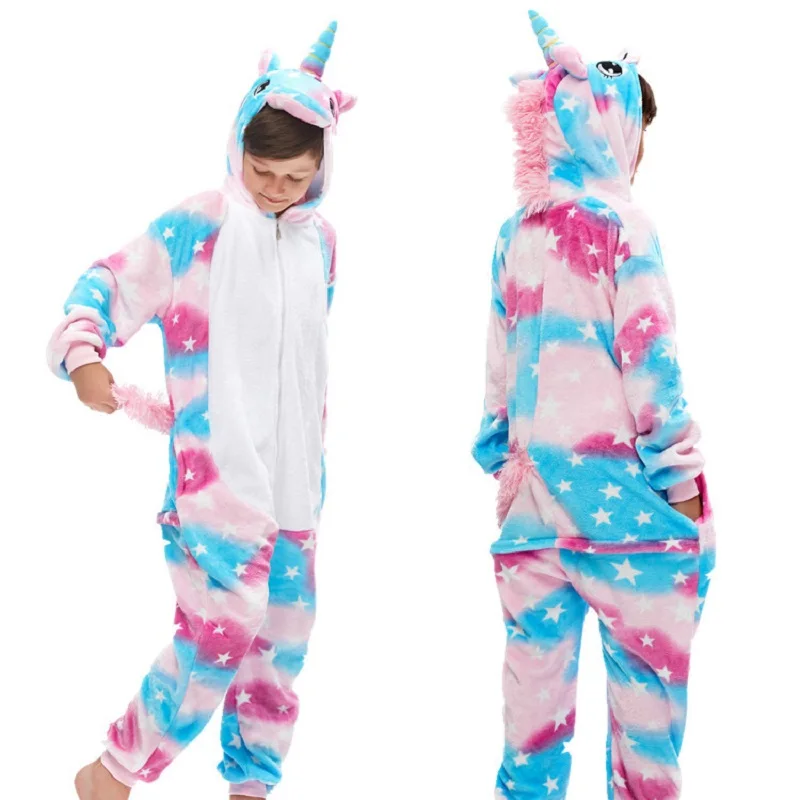 Poland Pegasus Kigurumi/Детская Пижама с единорогом для девочек; Пижама с капюшоном для мальчиков; Рождественская Пижама с единорогом; одеяло для сна; комбинезон с животными - Цвет: Poland Pegasus