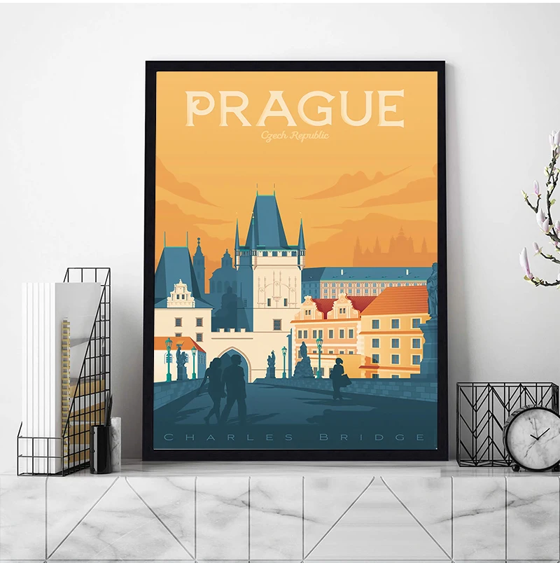 Винтажные дорожные настенные постеры из крафт-бумаги с покрытием наклейки