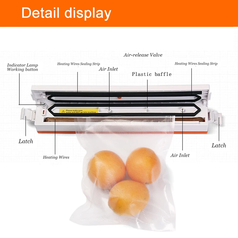 

saengQ Electric Vacuum Sealer Packaging Machine For Home Kitchen Including 15pcs Food Saver Bags Commercial Vacuum Food Sealing