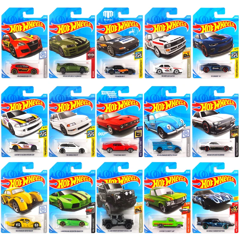 

100% Hot Wheels 5PCS/PACK Original Diecast 1:64 Hot Wheels Basic Car Style Toy Mini Alloy Cars Toys For Children Model Cars