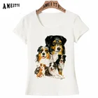 Женская футболка с принтом I Love Австралийская овчарка, повседневные топы с забавным рисунком собаки, белая футболка с коротким рукавом, женская летняя футболка