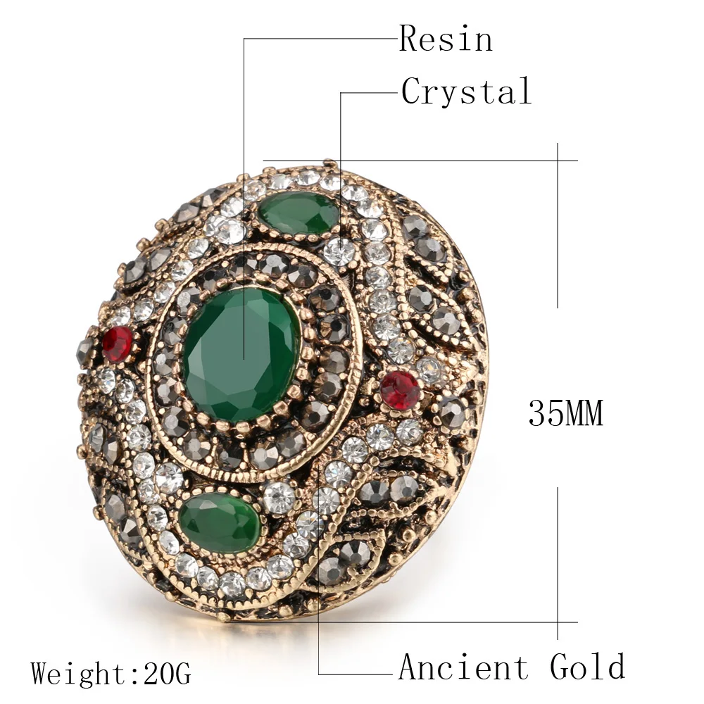 Женские винтажные обручальные кольца Kinel золотого цвета с кристаллами ювелирные