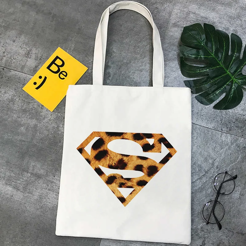

Lady Shopper Handbag Tote bag Large Women Canvas Shoulder Bags Leopard Love Female Shopping Bag groceries Harajuku Graphic Bags