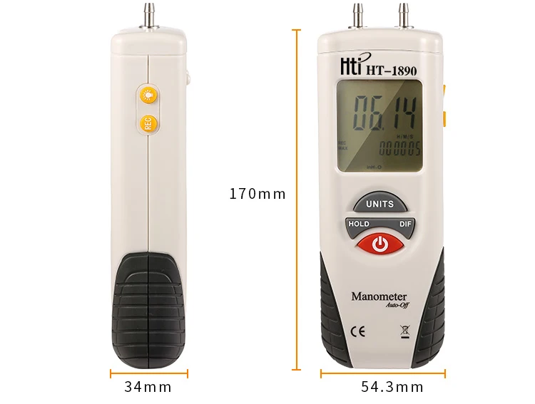 HT-1890 цифровой Ручной манометр вакуумный гидравлический микроманометр ht1890 |