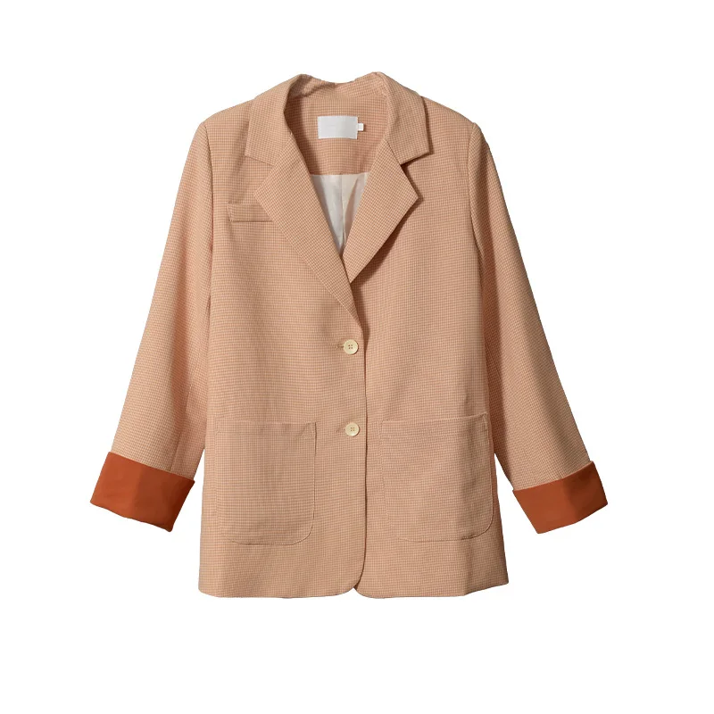 

Women Spring Autumn Green Slim Plaid Patchwork Blazers Female Fashion Plus Size Suits Ladies Brand Casual Outerwears ZM411