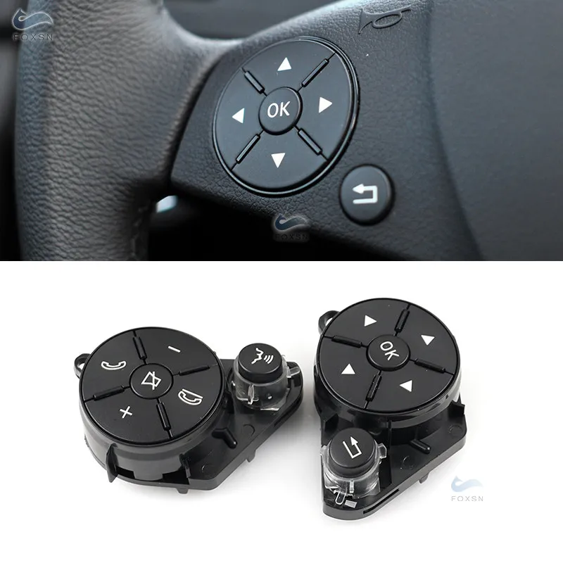 

For Mercedes Benz C E GLK class W204 07-10 W212 X204 2pcs Car Multi-functional Steering Wheel Switch Control Button Replacement