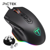 pictek 12000dpi ergonomic wired gaming mouse usb computer mouse gamer with rgb backlit 10 buttons for computer mice gaming