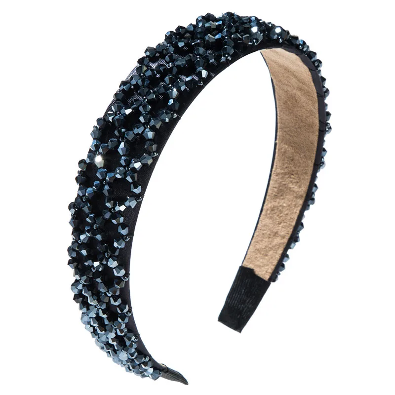 

Luxurious Fashion Sparkly Shiny Crystal Rhinestones Hairband Thick Baroque Padded Headbands for Girls Women Hair Accessories