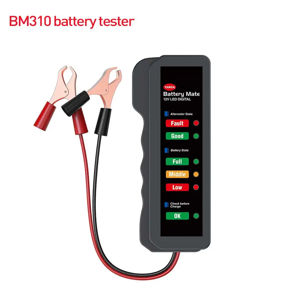 Battery tester BM310 12 В автоматический тестер батареи BM310 и автомобильный тормозной жидкости тестер масла ручка тормоза цифровой тестер автомобиля автомобильный диагностический инструмент - Цвет: Battery tester BM310