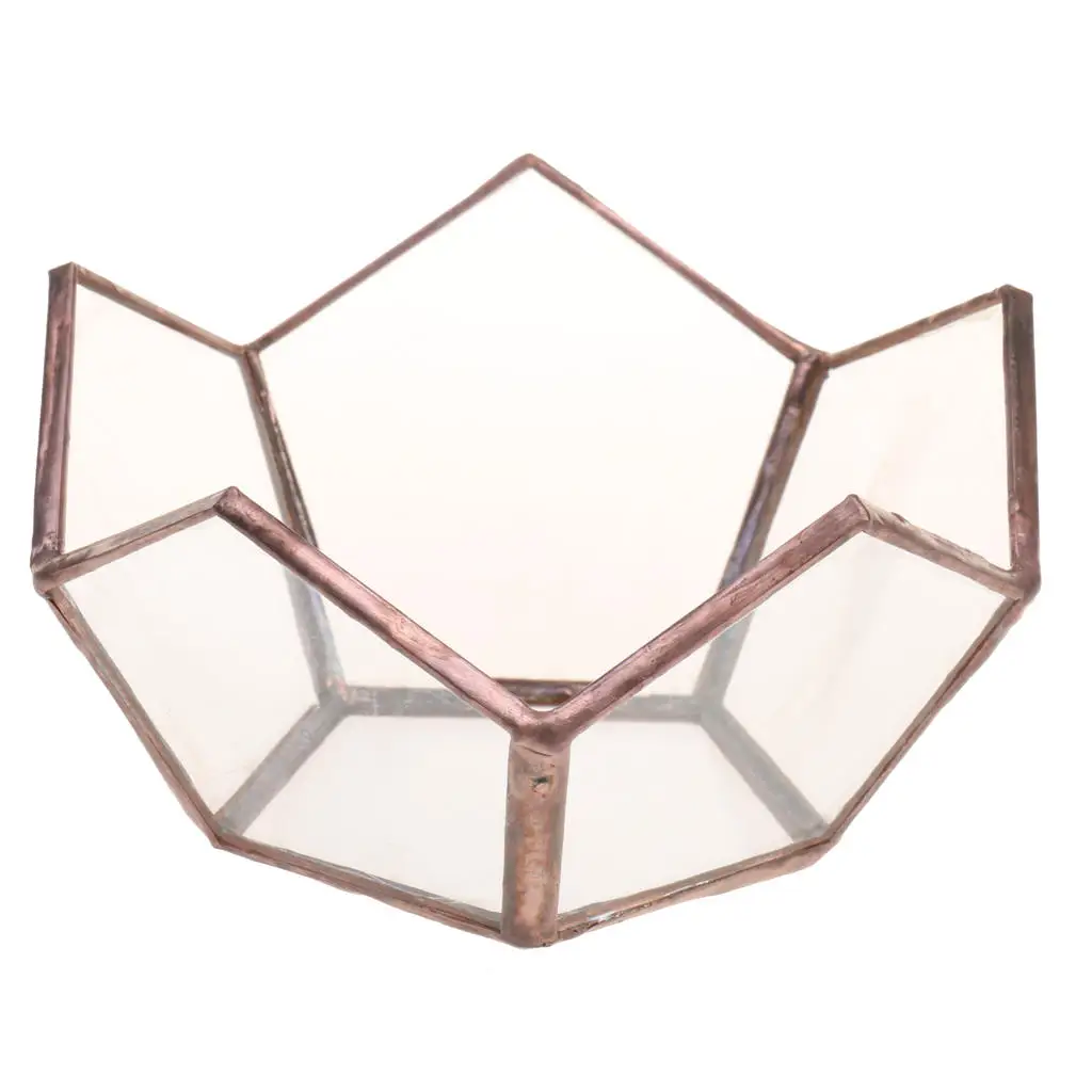 

Open Glass Geometric Terrarium Tabletop Succulent Indoor Planter 10.5x10.5cm
