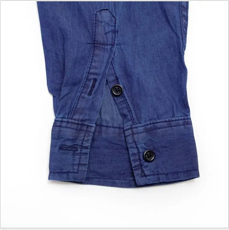 Темно-синяя однобортная рубашка мужская повседневная с длинными рукавами