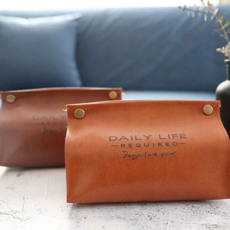 Минималистичный чехол для бумажных полотенец из искусственной кожи коробка