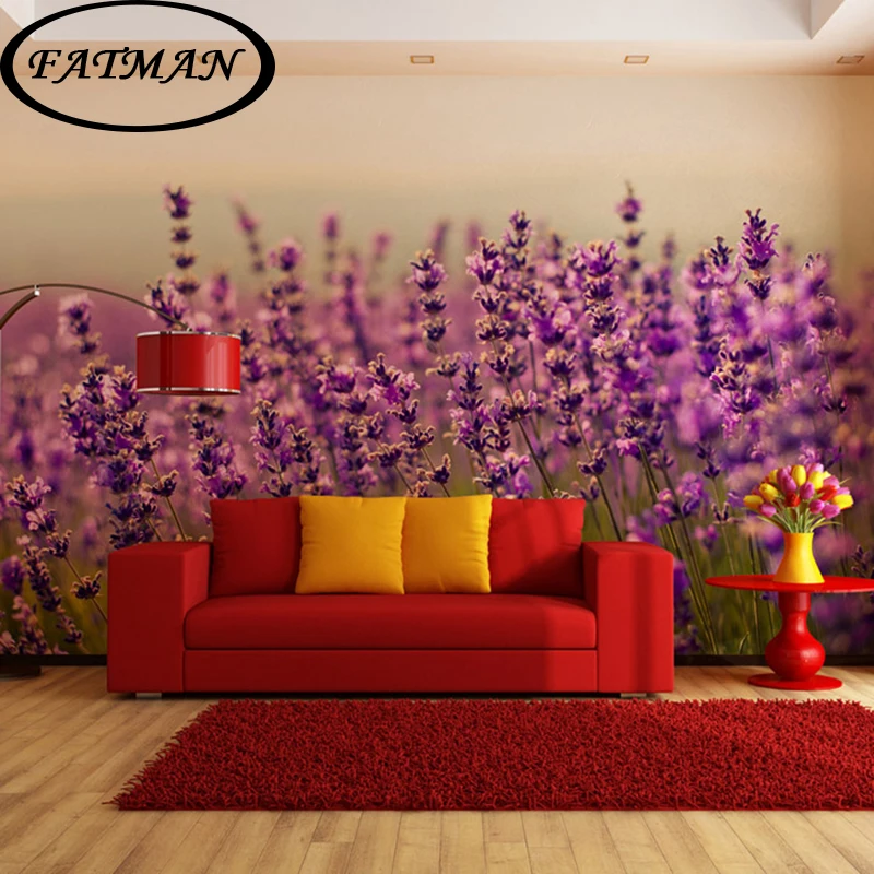 

Dropshipping Custom Photo Wallpaper 3D Romantic Lavender Wallpaper Mural Bedroom Sofa Backdrop Sitting Room Wallpaper