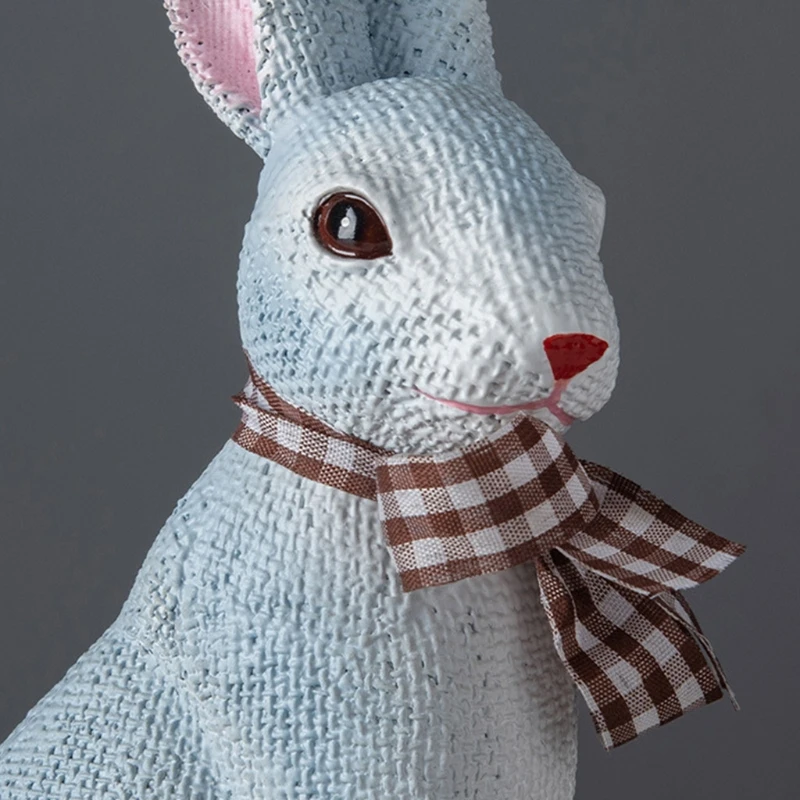 

Easter Simulation Blue Bunny Home Garden Bunny Creative Resin Bunny Ornament Simulated Rabbit Decor Garden Decoration