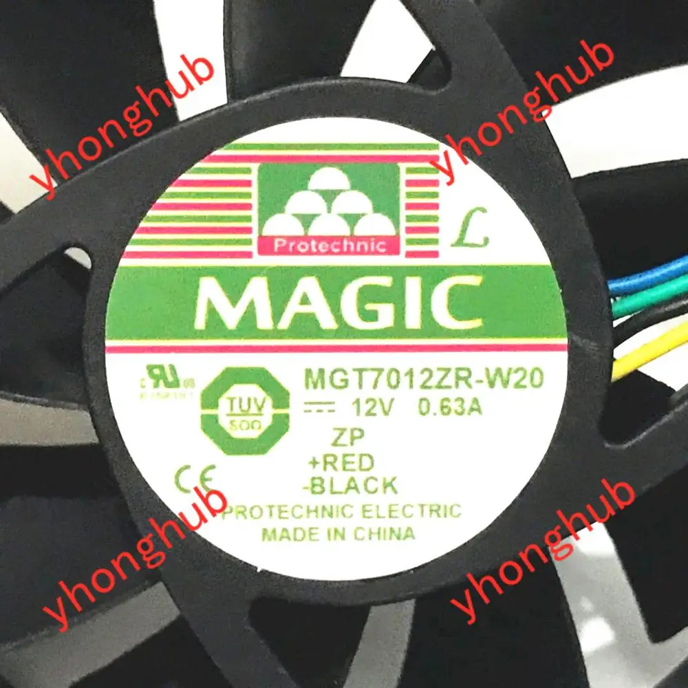MAGIC MGT7012ZR W20 DC 12V 0.63A 70x70x15 мм вентилятор охлаждения сервера|square fan|server fandc fan 12v |