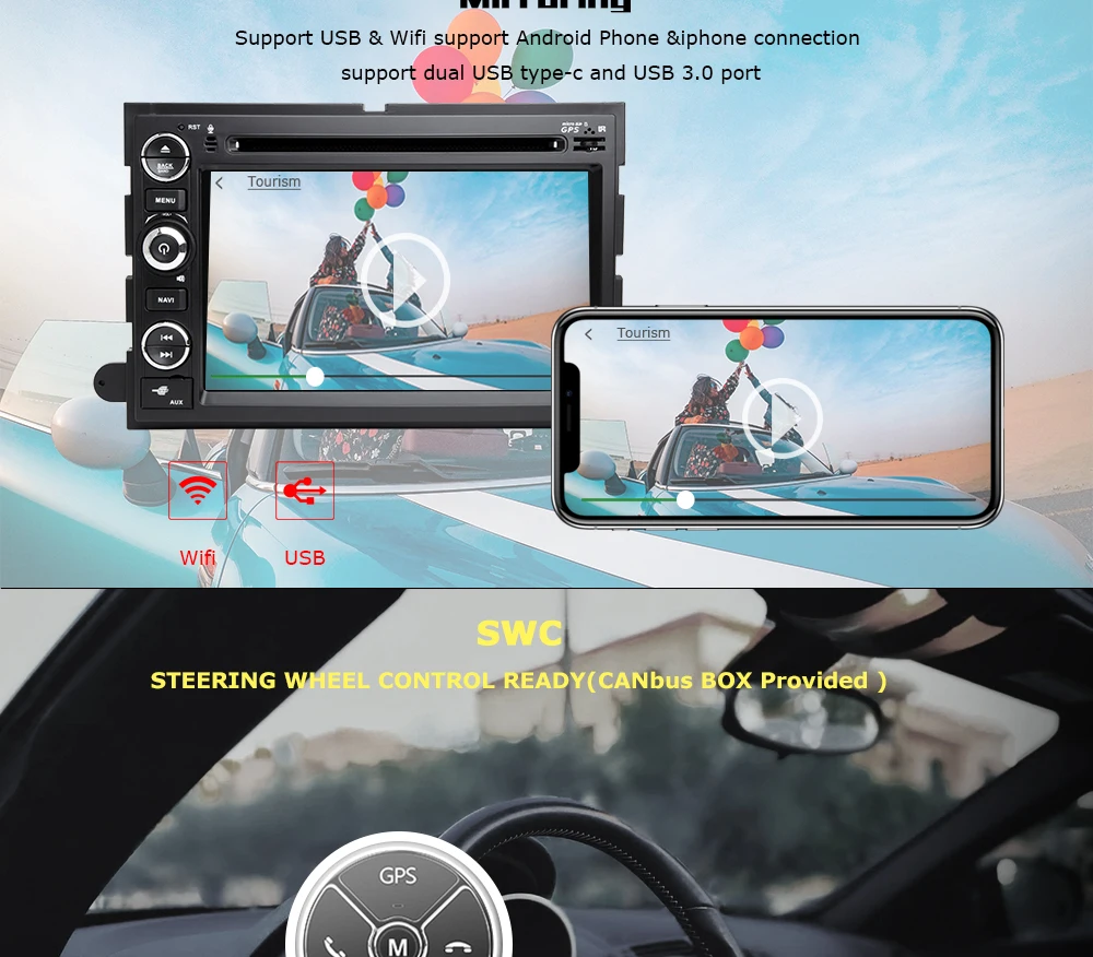 Android 9,0 автомобильный DVD Авторадио для Ford Escape Ford F150 F250 Fusion Mustang Expedition Explorer 2005 2007 2008 gps навигация
