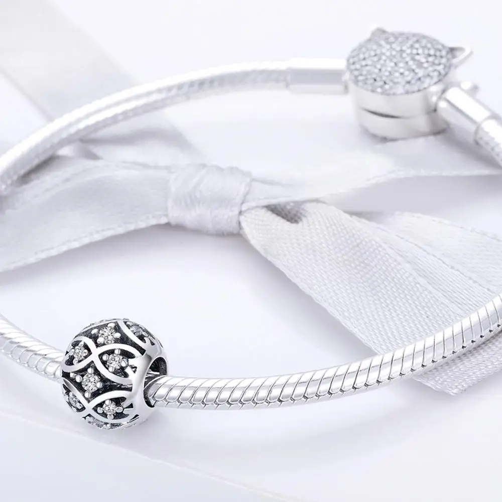 Новое поступление 100% настоящее 925 пробы серебро Ослепительный CZ элегантные бусы