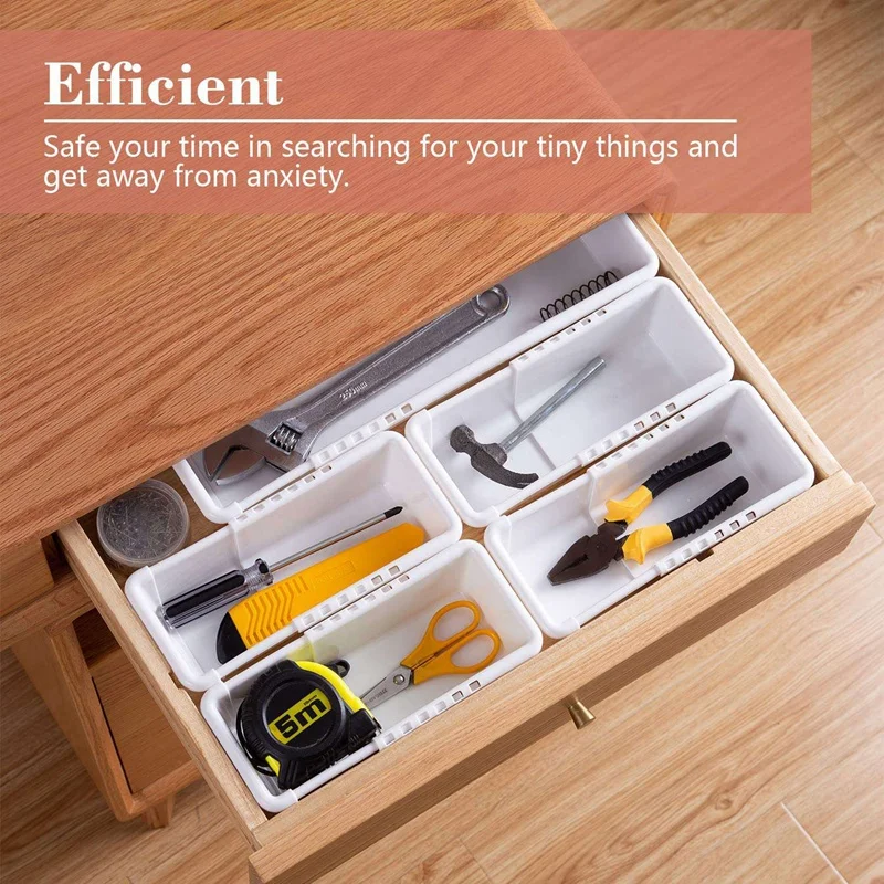 

AU -11 Pack Expandable Drawer Organizers,Plastics Makeup Drawer Organizer Containers,Organizer Bins,Organizer Tray Stora