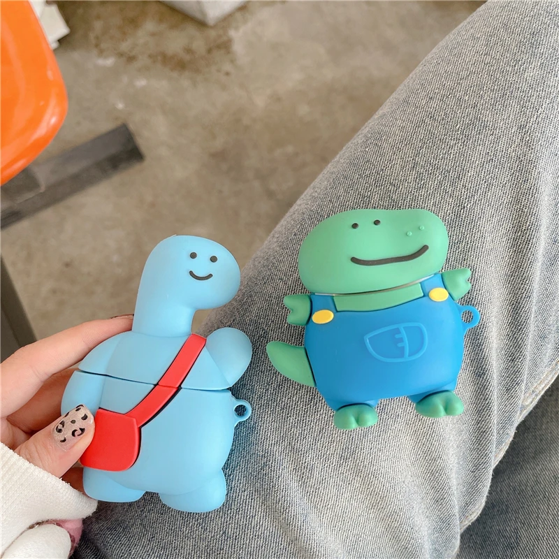 

3D cartoon simple dinosaur crocodile Wireless Headset bluetooth case for AirPods 1 2 airpod pro ssilicone cover