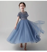 beads tulle flower girl dress pageant evening party wedding dresses for girls long gown birthday princess communion costumes