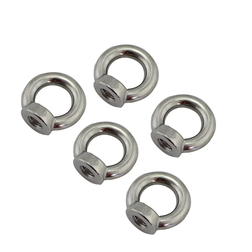 

5PCS DIN582 Lifting Eye Nut Loop Hole Ring Thread Nut Stainless Steel 304 And 316 M5 M6 M8 M10 M12 For Marine Rope Lifting