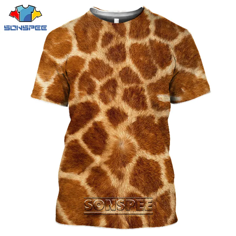 

SONSPEE Animals Tiger Snake Elephant Zebra Deer Skin Men's T-Shirts Casual Harajuku Streetwear 3D Print Unisex Tees Tops Shirt