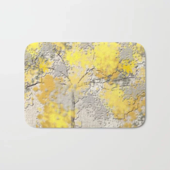 Горячая Ванная комната Rugs абстрактная желтого и серого цветов деревья коврик для