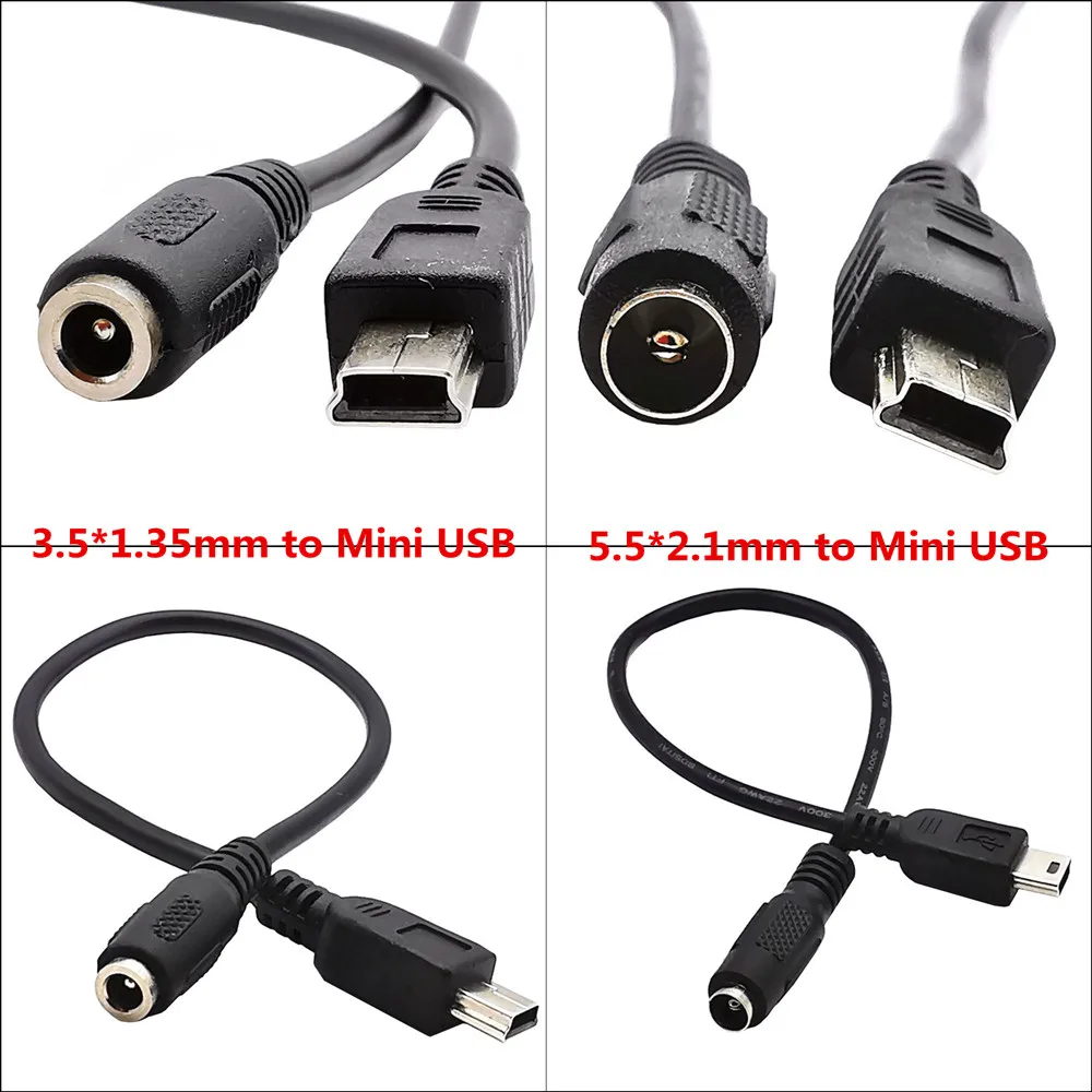 Разъем питания постоянного тока 3A кабель мама 3 5x1 35 мм и 5 5x2 1 к мини USB контактный