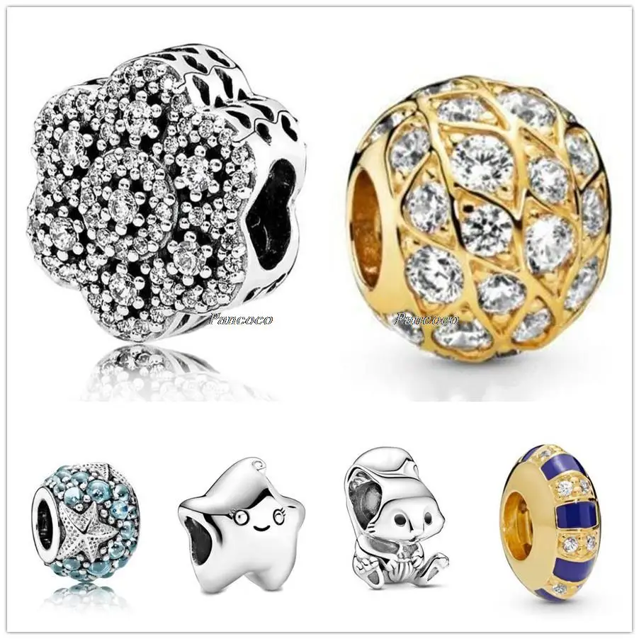 Authentic 925 Sterling Silver Smooth Cute Isa The Star Charm Beads Fit Pandora Bracelet &amp Necklace Jewelry | Украшения и