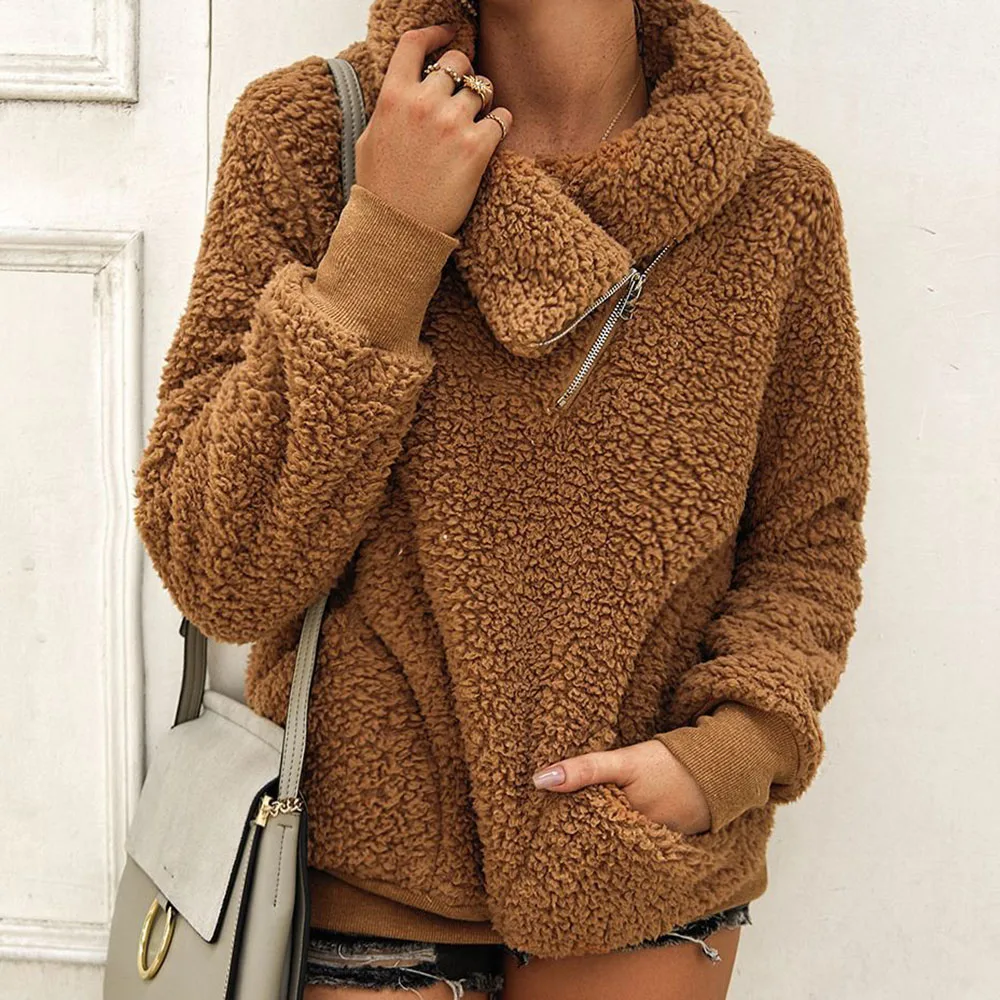 Зимние 2019 Для женщин вельветовые худи топы свободного кроя с длинным рукавом