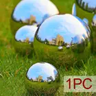 Глянцевые стальные шарики с блеском, 25-100 мм, сферические садовые зеркальные шарики для украшения дома, садовые шарики, принадлежности, полые шарики, орнамент
