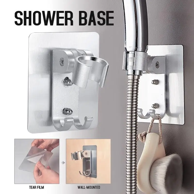 

Aluminum Shower Pedestal Hooks Household Durable Shower Holder Bathe Economic Handheld Spray Nozzle Bracket Bathroom Faucet