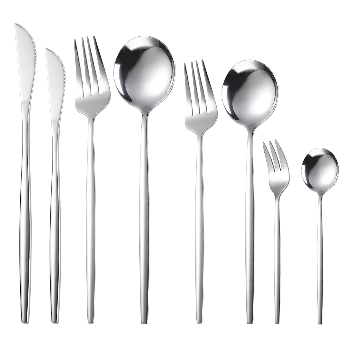 

Gold Cutlery 8set Stainless Steel Dinnerware Set Dessert Knife Spoon Tea Fork Coffee Spoon Silverware Tableware Dishwasher Safe