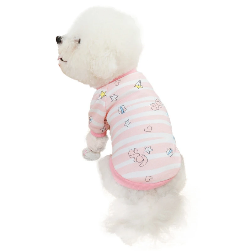 Детская одежда для домашних животных мультяшная собака костюм с принтом