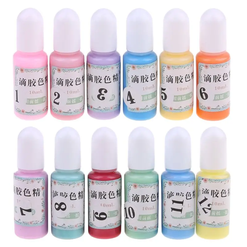 

12 Bottles Liquid Macaron Candy Color Resin Pigment Dye Resin Epoxy Jewelry DIY