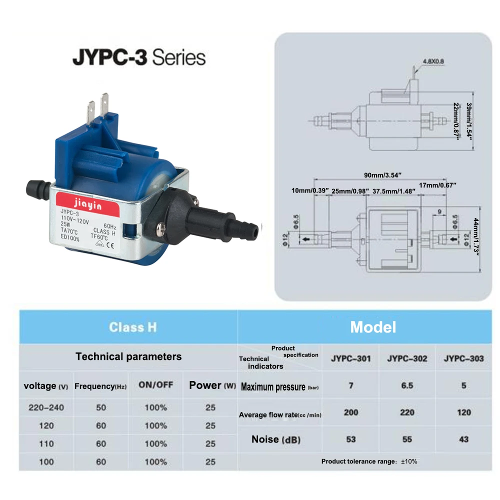 JIAYIN 25 Вт AC1100V -120V 60 Гц 7 бар оригинальный плунжерный Тип водяного всасывания