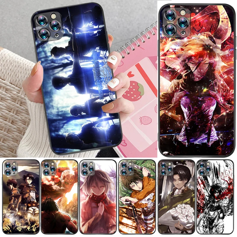 

Attack On Titan Eren Jager Mikasa Ackerman Armin Arlert Levi Phone Case For iPhone 11 Pro Max Coque Funda Carcasa Back Cover