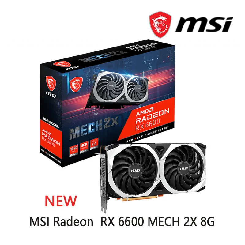 MSI Radeon RX 6600 MECH 2X 8G GDDR6 128-bit 7nm RX6600 Новый 