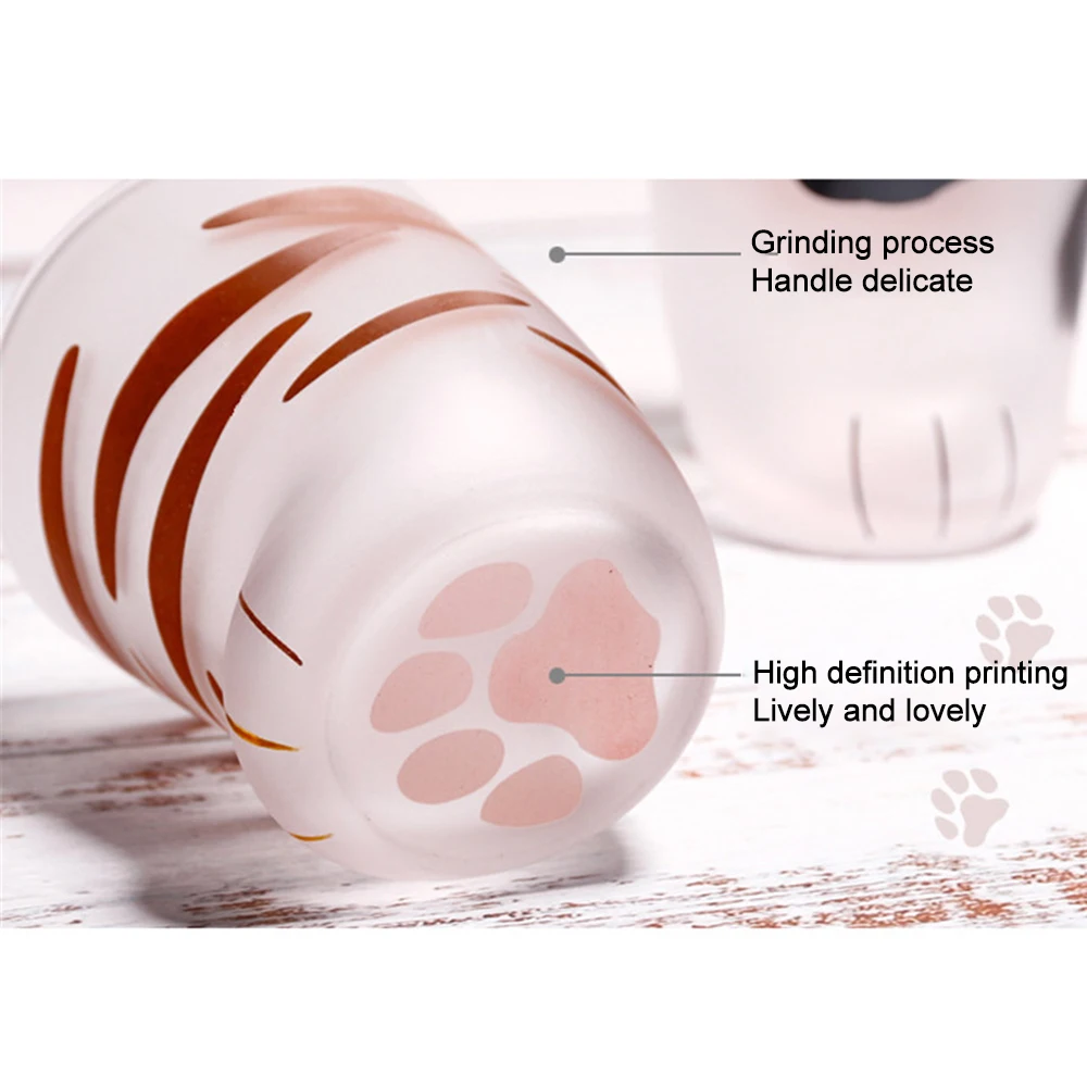 Кружка с кошачьими лапами креативная Милая стеклянная кружка Офисная кофейная